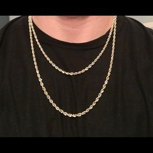 Gold Rope Chain 20in 24in 4mm Bundle Set